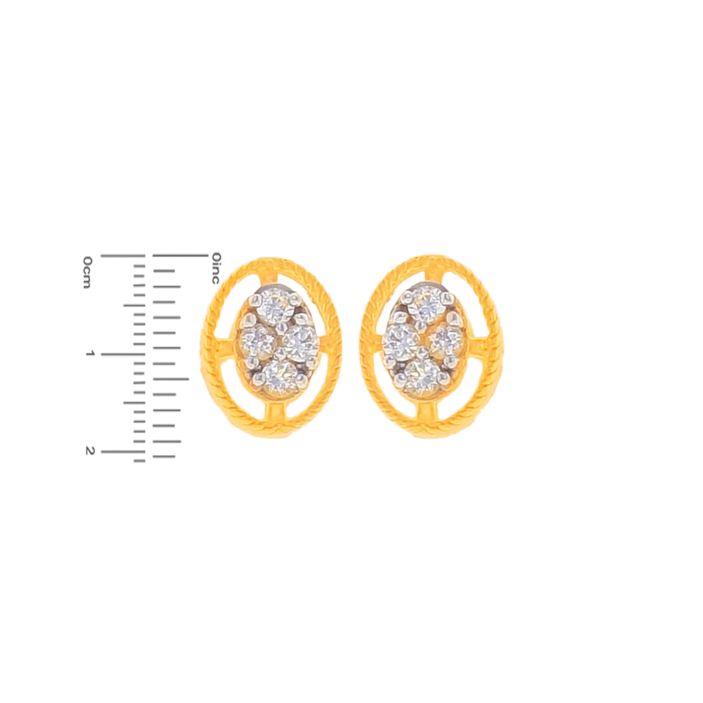 Fascinating Earrings With CZ in 22K Gold