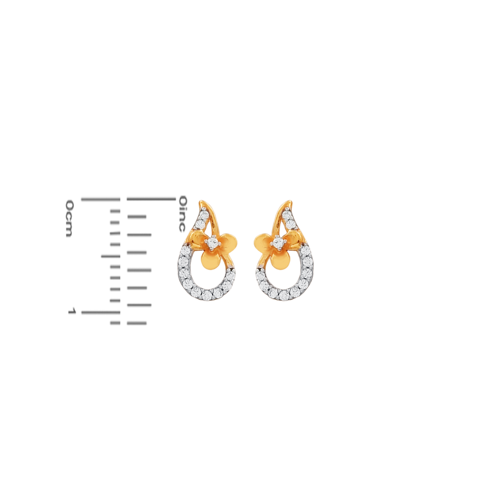 Intricate Earrings With CZ in 22K Gold