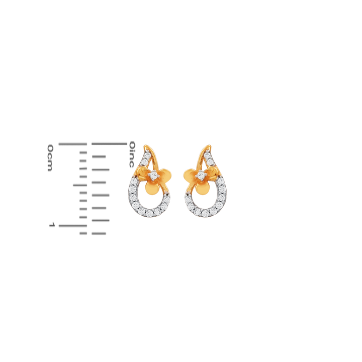 Intricate Earrings With CZ in 22K Gold