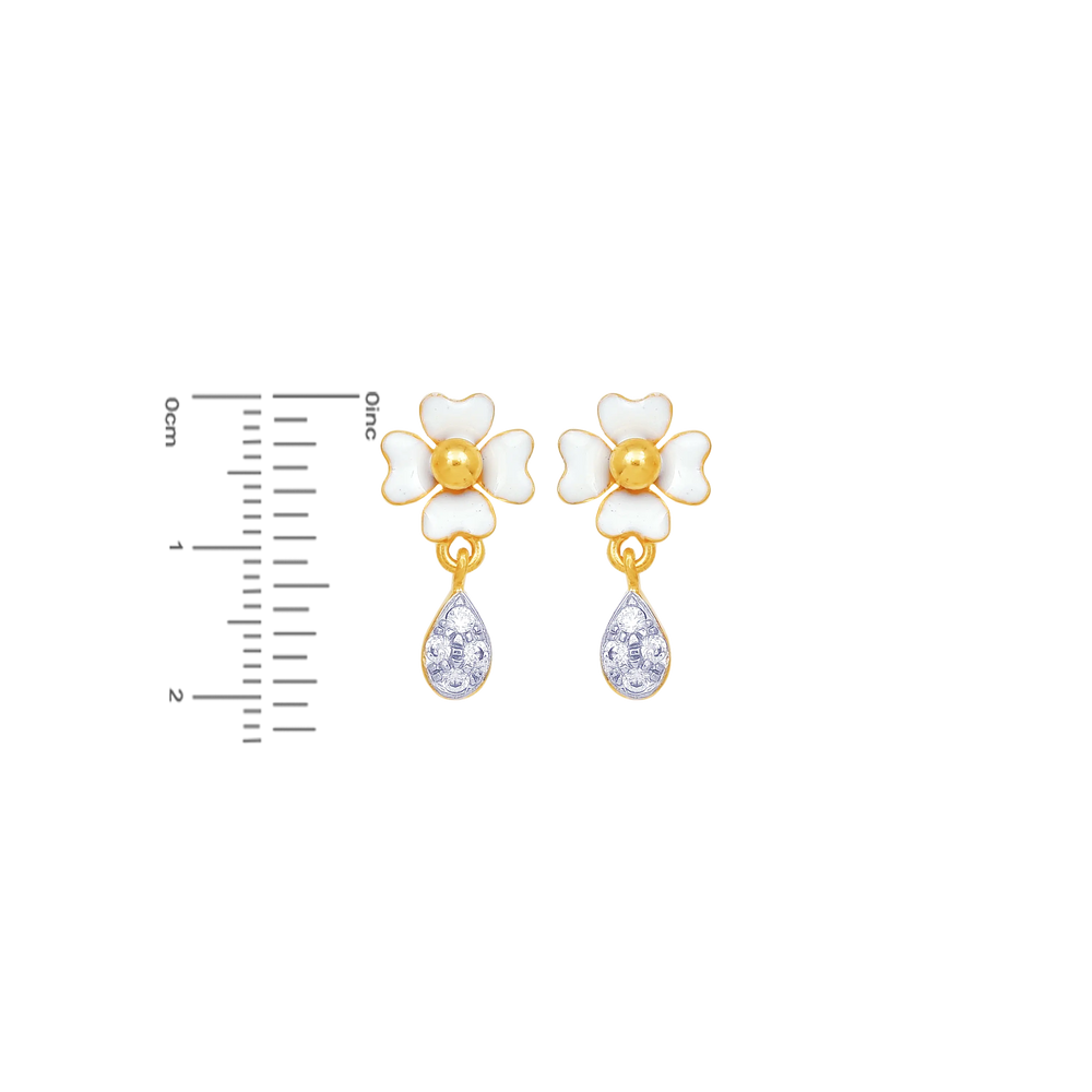 Gorgeous Minakari Earrings With CZ in 22K Gold