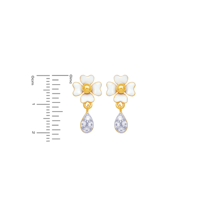 Gorgeous Minakari Earrings With CZ in 22K Gold