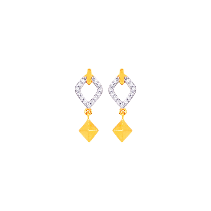 Intriguing Earrings With CZ in 22K Gold
