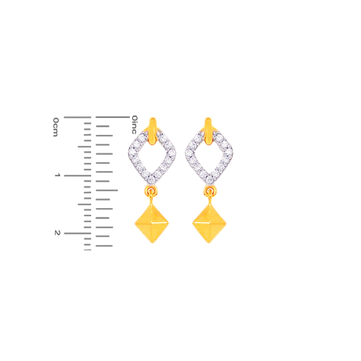 Intriguing Earrings With CZ in 22K Gold