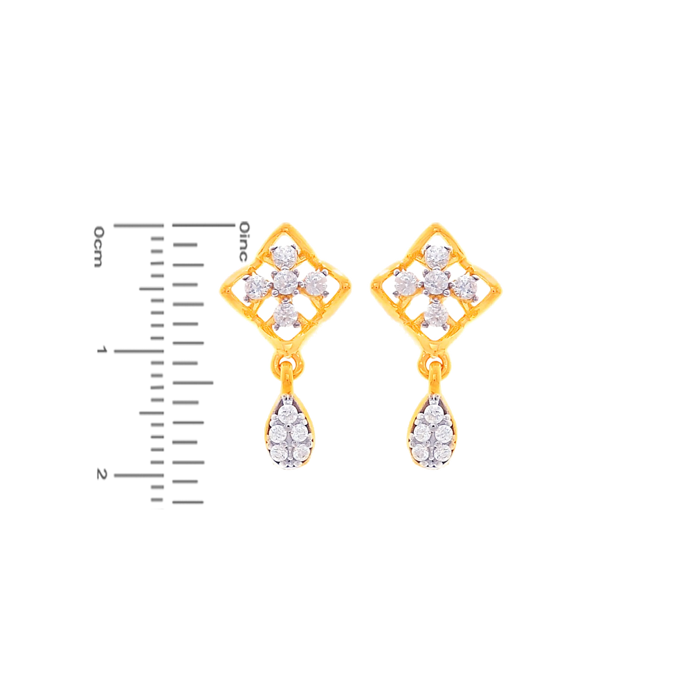 Delightful Earrings With CZ in 22K Gold