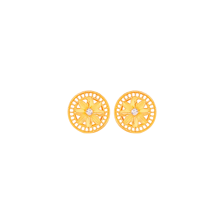 Brilliant Earrings With CZ in 22K Gold