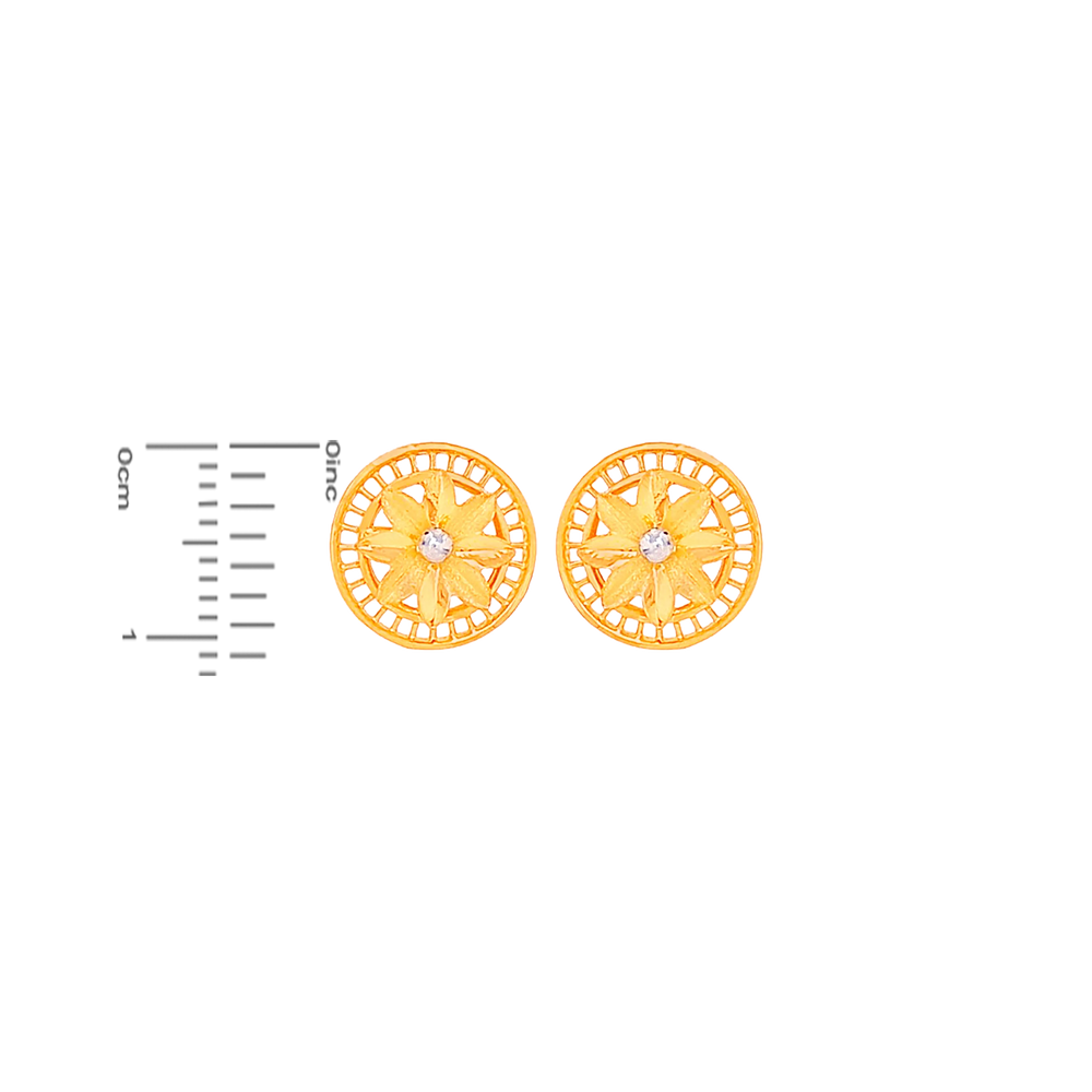 Brilliant Earrings With CZ in 22K Gold