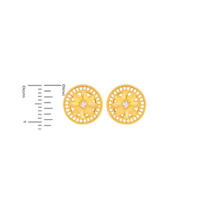 Brilliant Earrings With CZ in 22K Gold