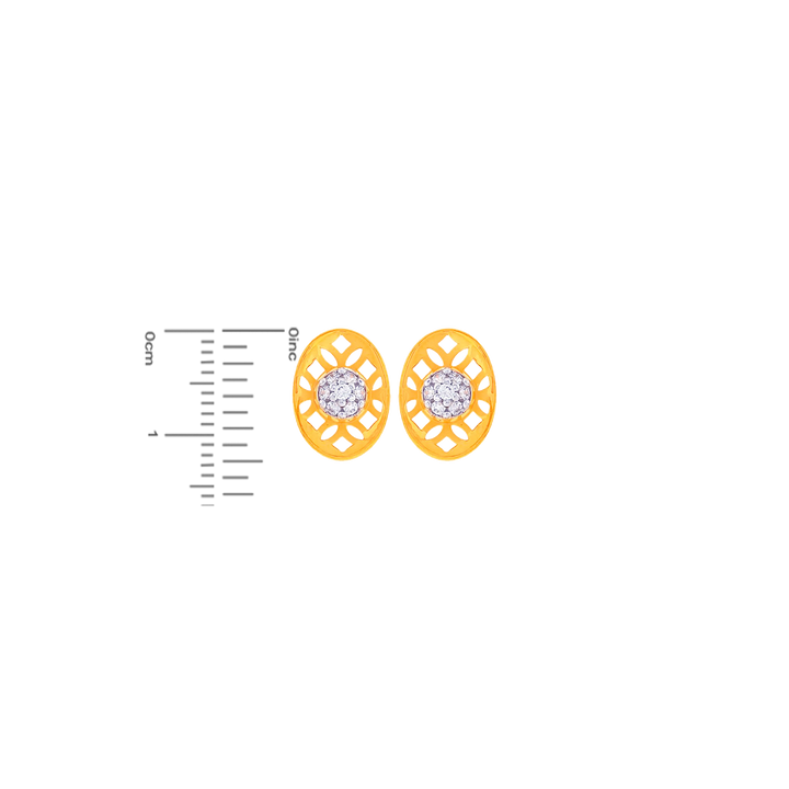 Brilliant Earrings With CZ in 22K Gold