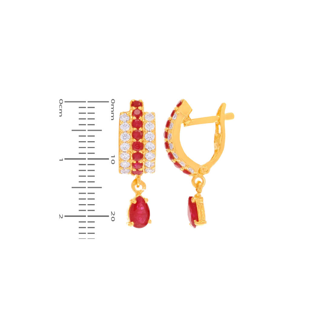 Fascinating Clipon Earrings With Gemstones in 22K Gold