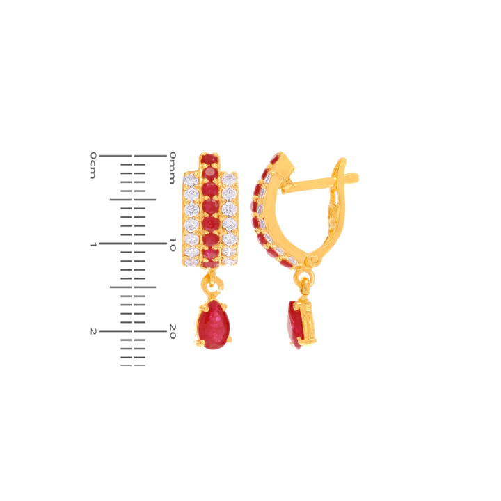 Fascinating Clipon Earrings With Gemstones in 22K Gold