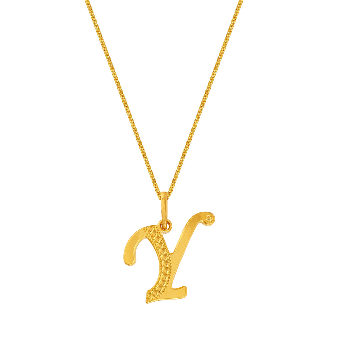 Initial "Y" Pendant in 22K Gold