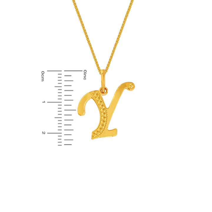 Initial "Y" Pendant in 22K Gold