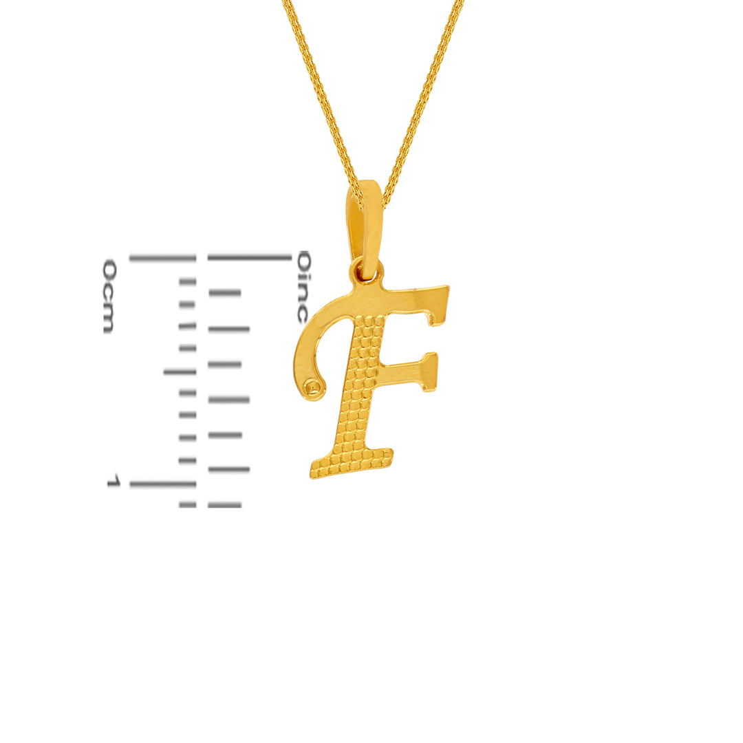 Initial "F" Pendant in 22K Gold