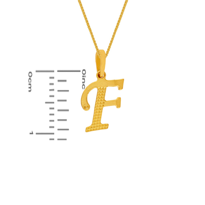 Initial "F" Pendant in 22K Gold