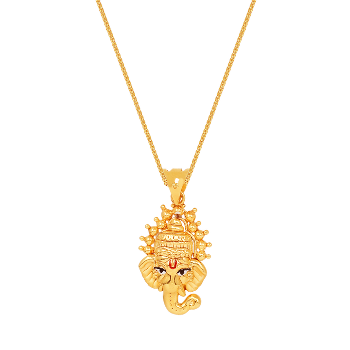 Ganesha Minakari Pendant in 22K Gold