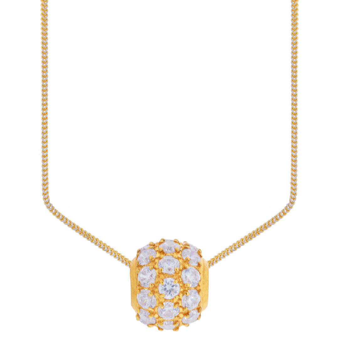 Brilliant Pendant with CZ in 22K Gold