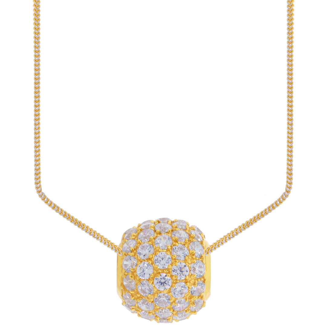 Intriguing Pendant with CZ in 22K Gold
