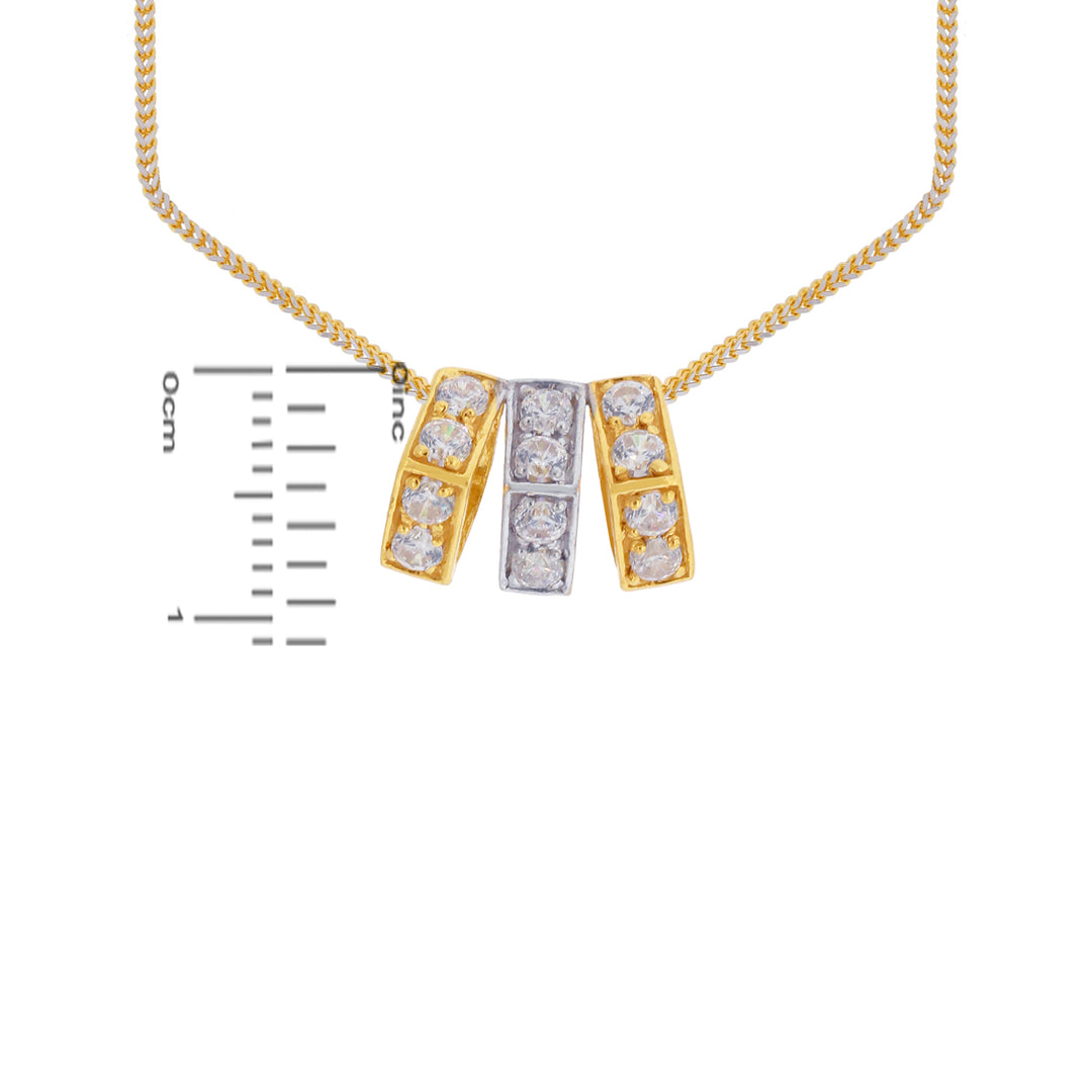 Charming Two tone Pendant with CZ in 22K Gold