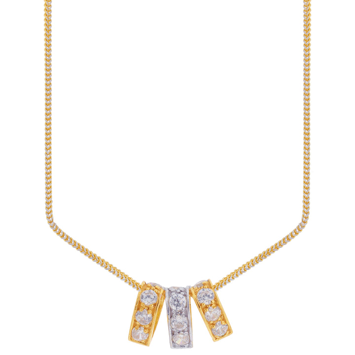 Glamorous Two tone Pendant with CZ in 22K Gold
