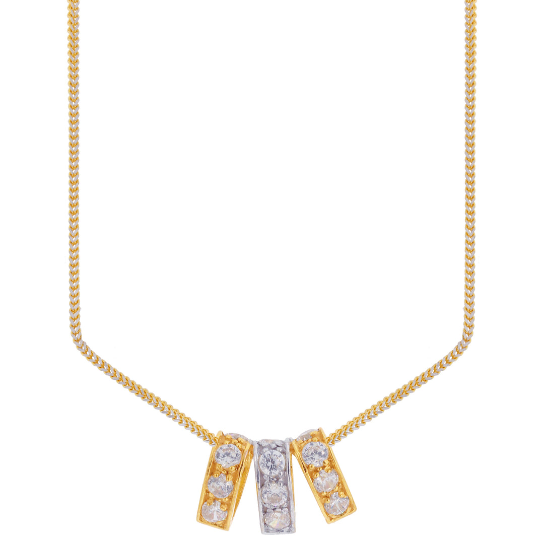 Mesmerizing Two tone Pendant with CZ in 22K Gold