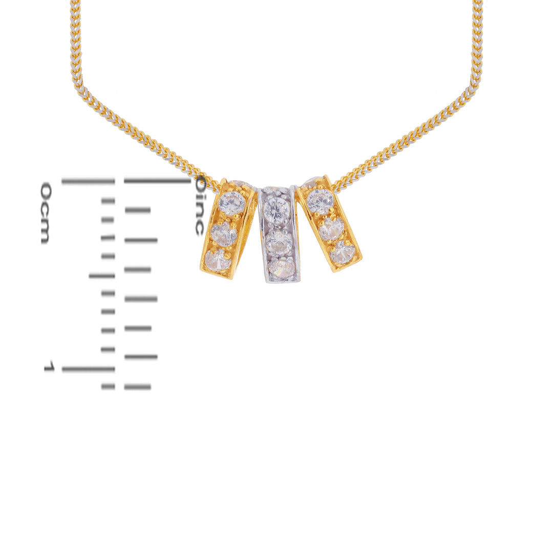 Opulent Two tone Pendant with CZ in 22K Gold