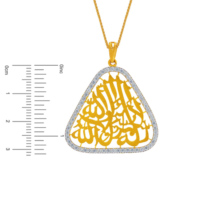 Opulent Ayat Pendant  with CZ in 22K Gold