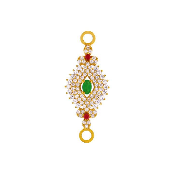 Reversible Broach With Gemstones in 22K Gold