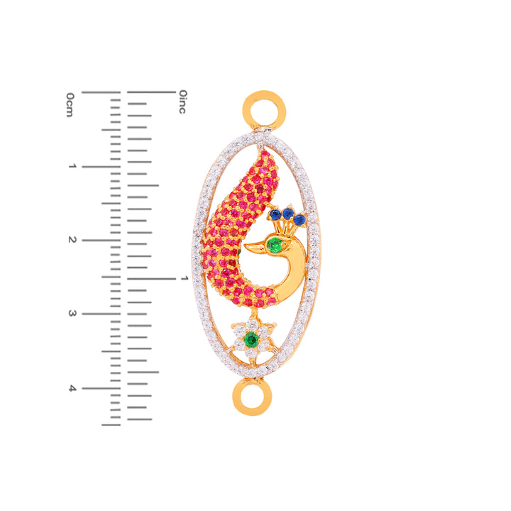 Reversible Peacock Broach With Gemstones in 22K Gold