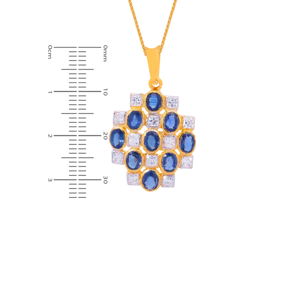 Opulent Pendant With Gemstone in 22K Gold