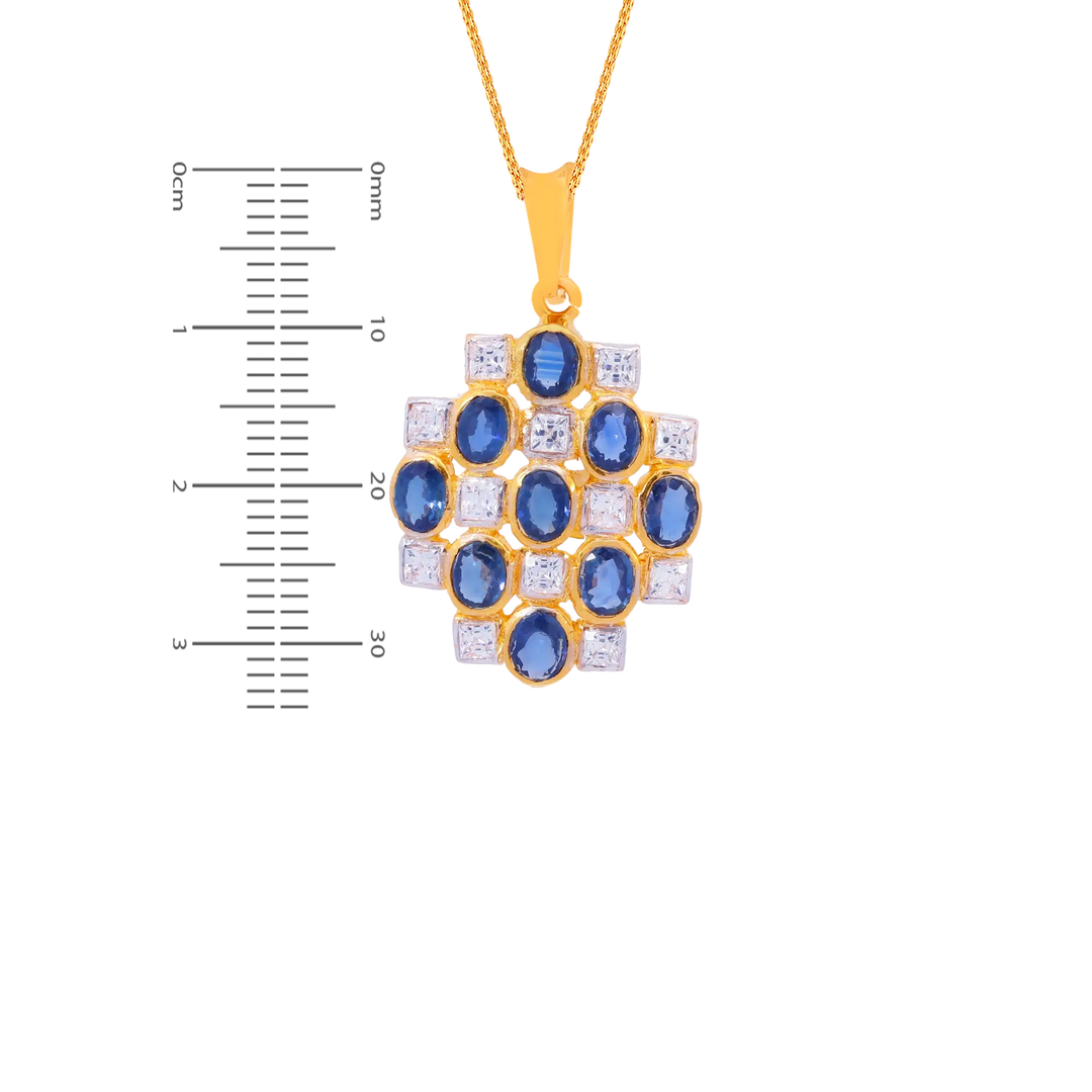 Opulent Pendant With Gemstone in 22K Gold