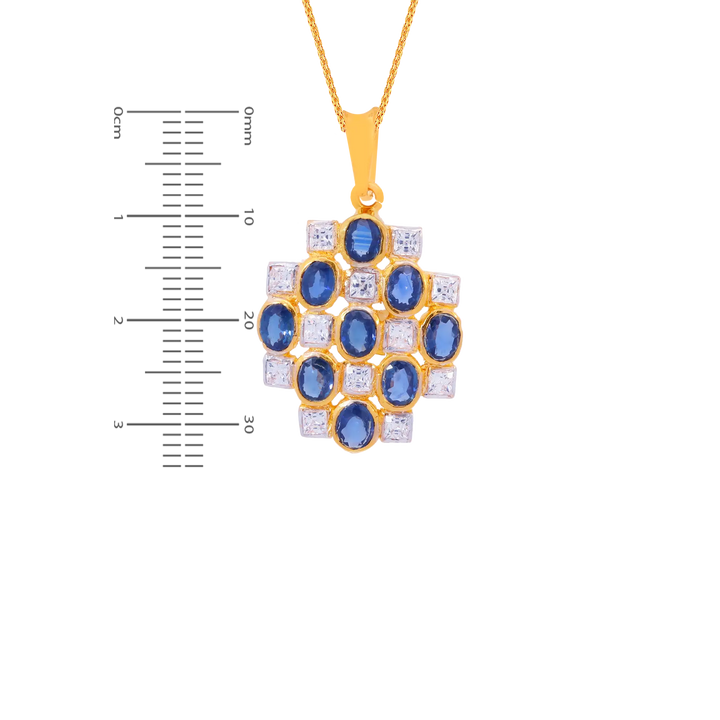 Opulent Pendant With Gemstone in 22K Gold