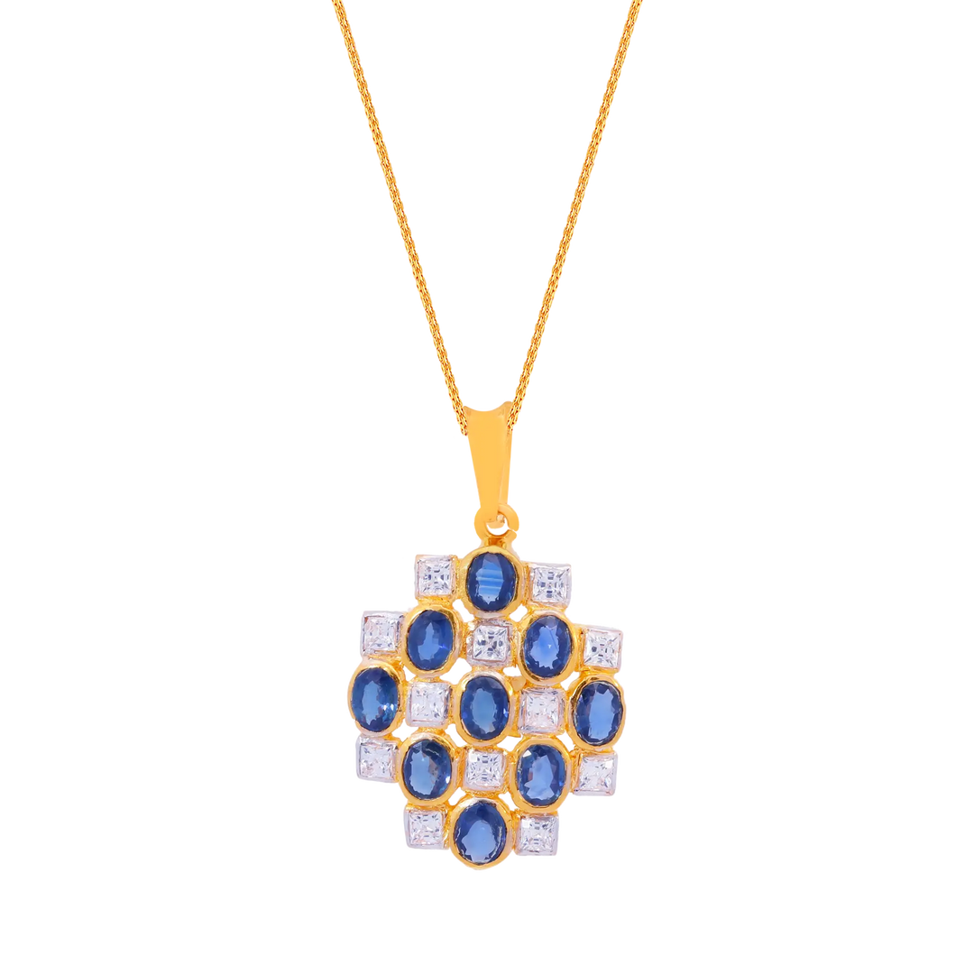Opulent Pendant With Gemstone in 22K Gold