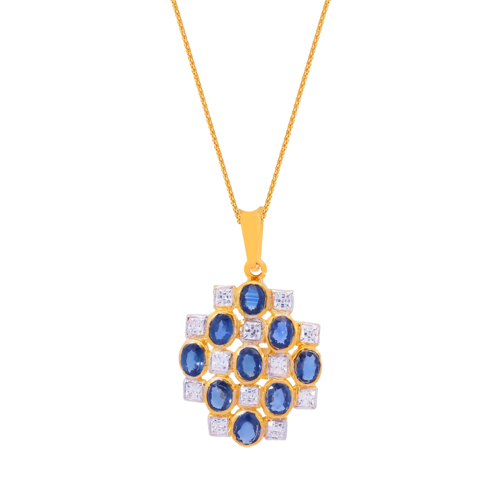 Opulent Pendant With Gemstone in 22K Gold