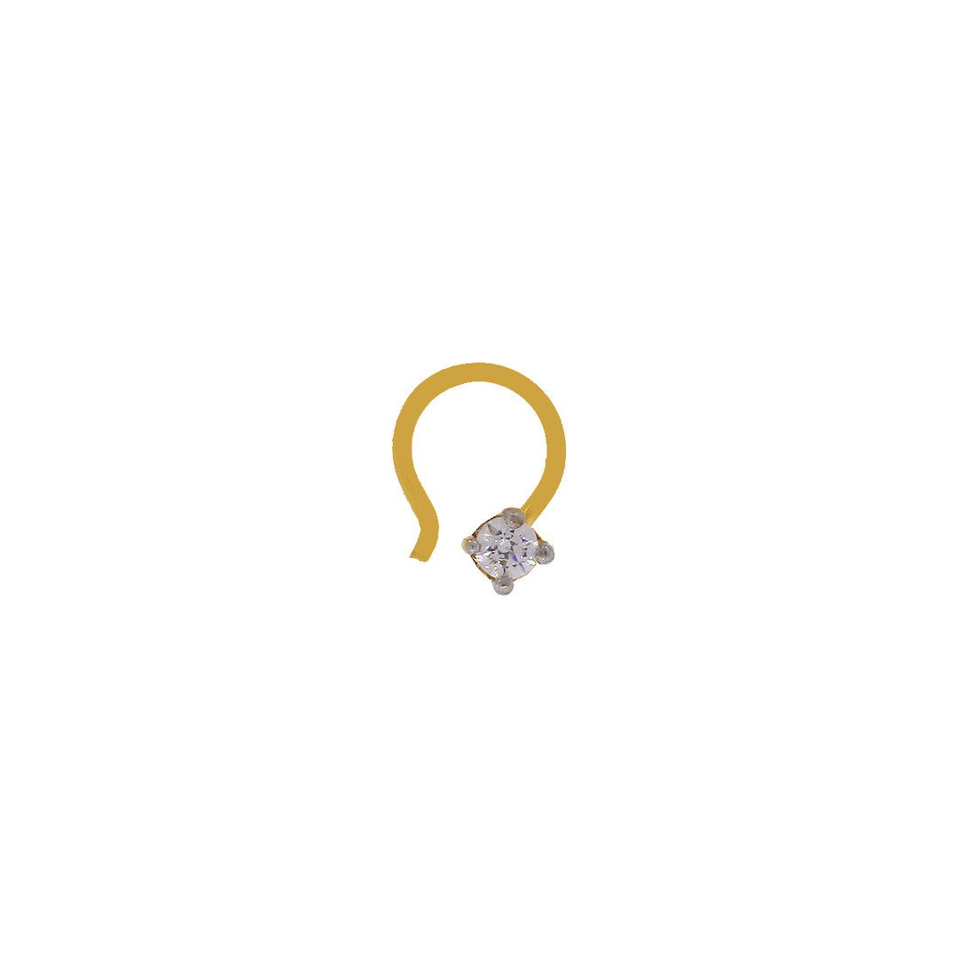 Enchanting Nose Pin With CZ in 22K Gold