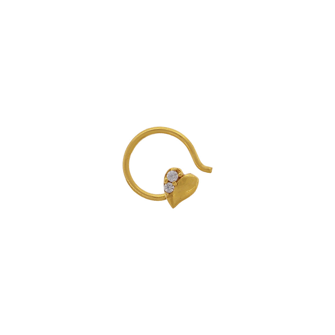 Lovely Nose Pin With CZ in 22K Gold