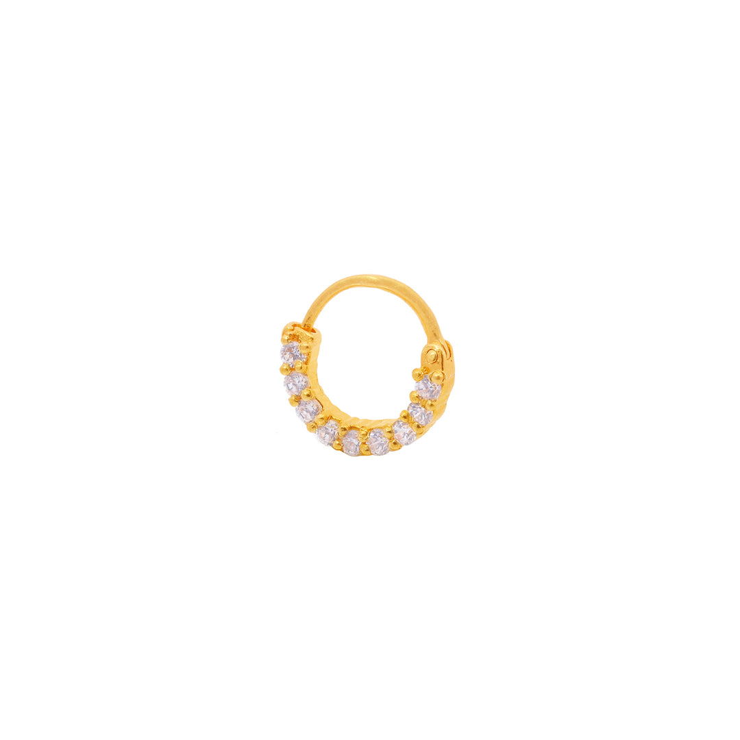 Endearing Nose Pin With CZ in 22K Gold