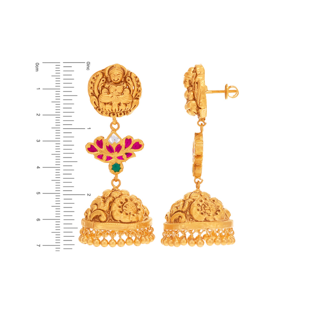 Antique Laxmi Patta Haarm With Kundan & Gemstones in 22K Gold