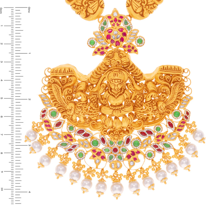 Antique Laxmi Patta Haarm With Kundan & Gemstones in 22K Gold