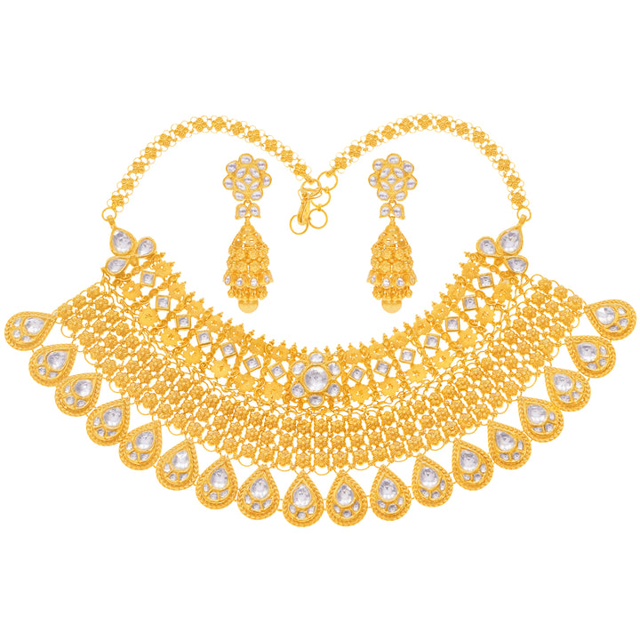 Enchanting Antique Choker Set With Kundan in 22K Gold