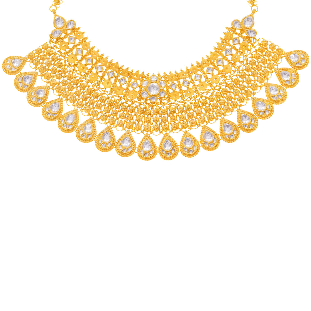 Enchanting Antique Choker Set With Kundan in 22K Gold
