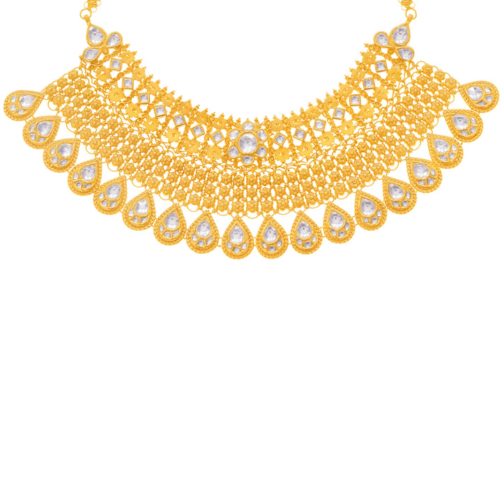 Enchanting Antique Choker Set With Kundan in 22K Gold