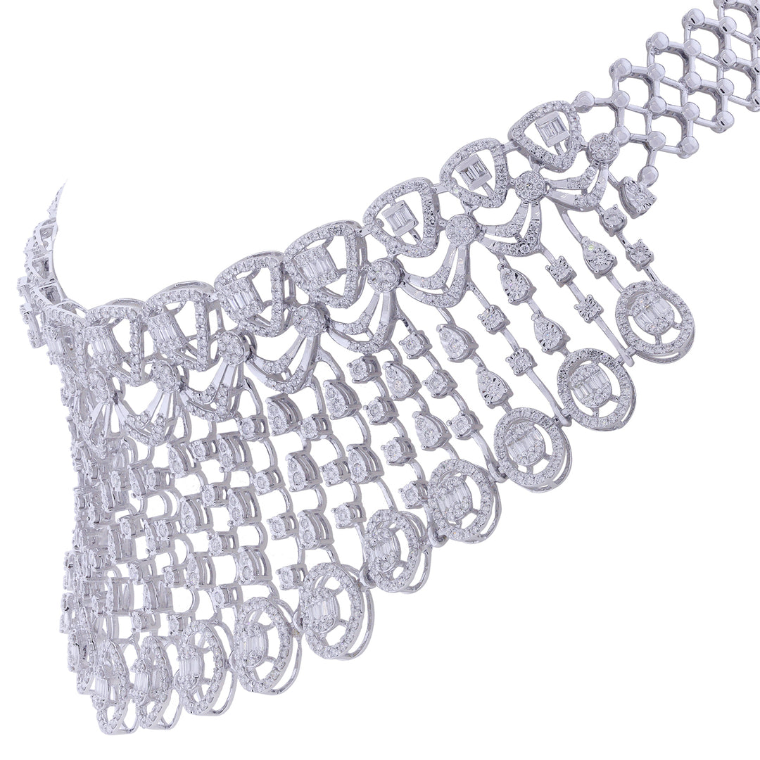 10.91CTW VVS/FG Diamond Choker Set in 18K White Gold