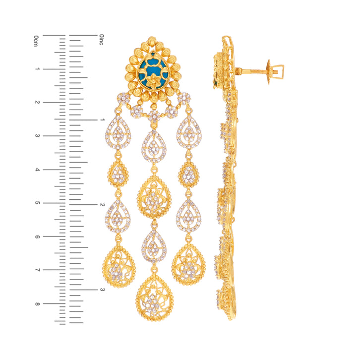 15.13CTW Rose Cut Diamond Choker Set With Turquoise in 22K Gold