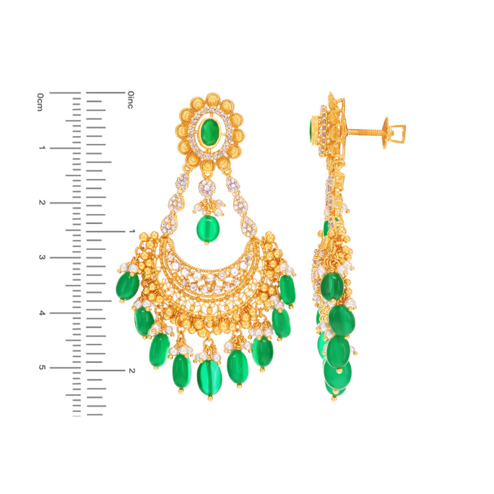 21.28CTW Rose Cut Diamond Patta Haaram With Gemstone in 22K Gold