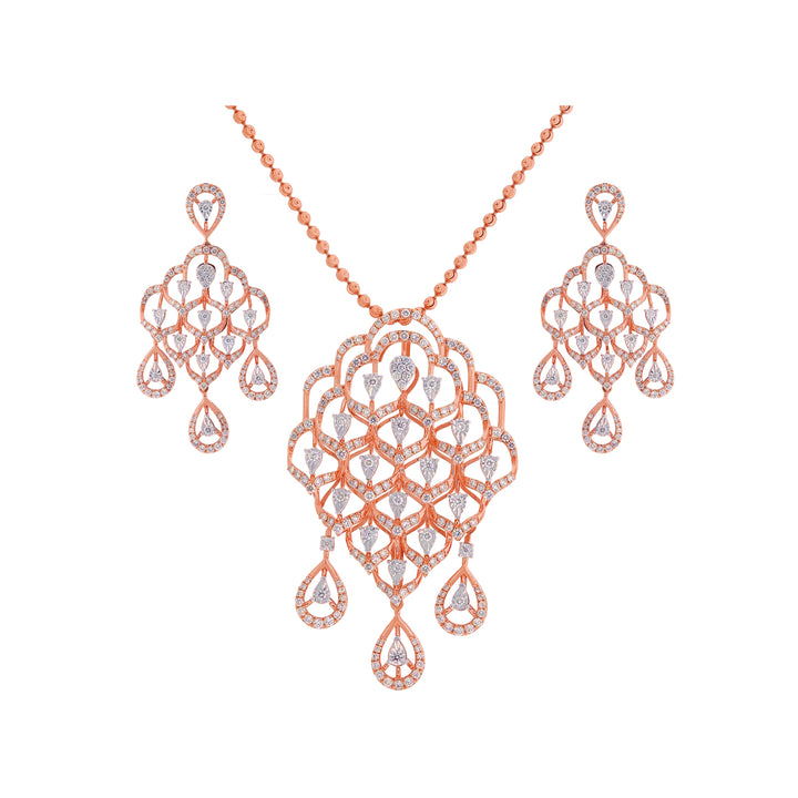 3.84CTW VVS/FG Diamond Pendant Set in 18K Rose Gold