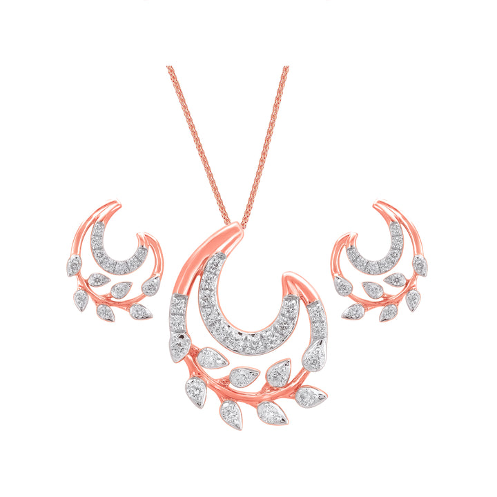 0.58Ct VVS/FG Diamond Pendant Set in 18K Rose Gold