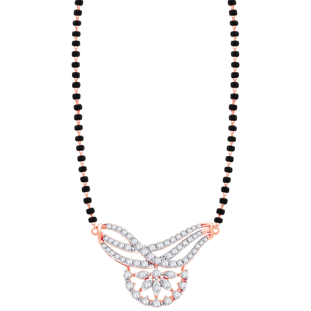 0.60Ct VVS/FG Diamond Mangalsutra in 18K Rose Gold