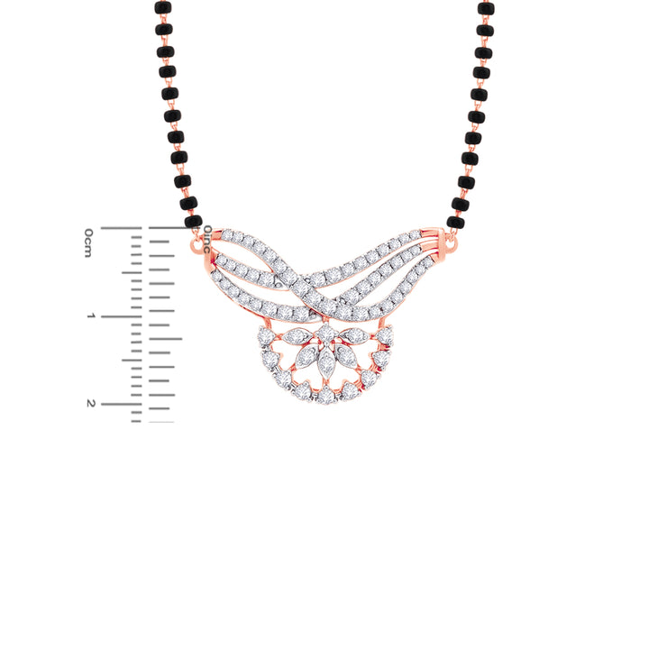 0.60Ct VVS/FG Diamond Mangalsutra in 18K Rose Gold