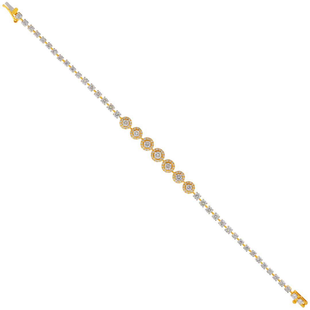 3.1Ct VVS/FG Diamond Bracelet  in 18K Gold