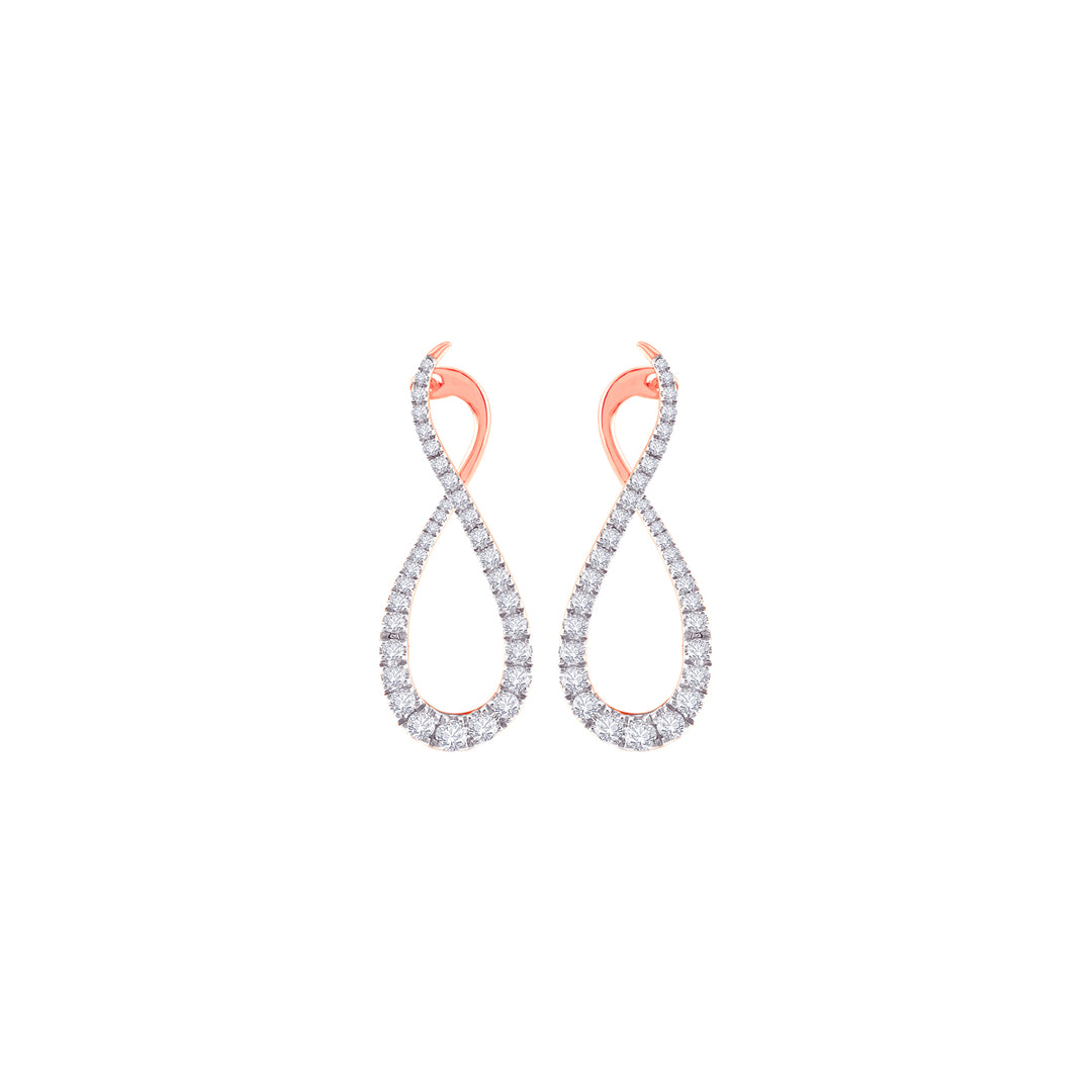 0.76Ct VVS/FG Diamond Clipon Earrings in 18K Rose Gold